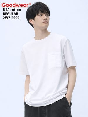 Goodwear (グッドウェア) USAコットン ポケット クルーネック 半袖 Tシャツ REGULAR