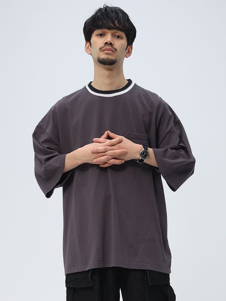 Goodwear (グッドウェア) USAコットン リブライン ポケット クルーネック 半袖 Tシャツ SUPER BIG