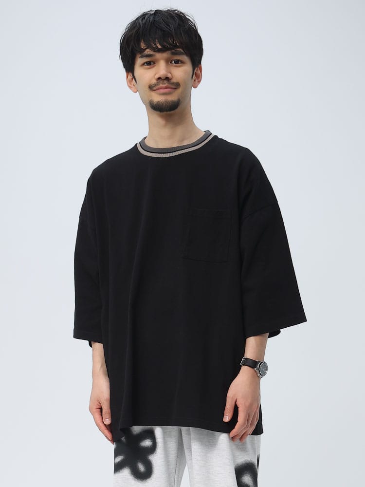 Goodwear (グッドウェア) USAコットン リブライン ポケット クルーネック 半袖 Tシャツ SUPER BIG