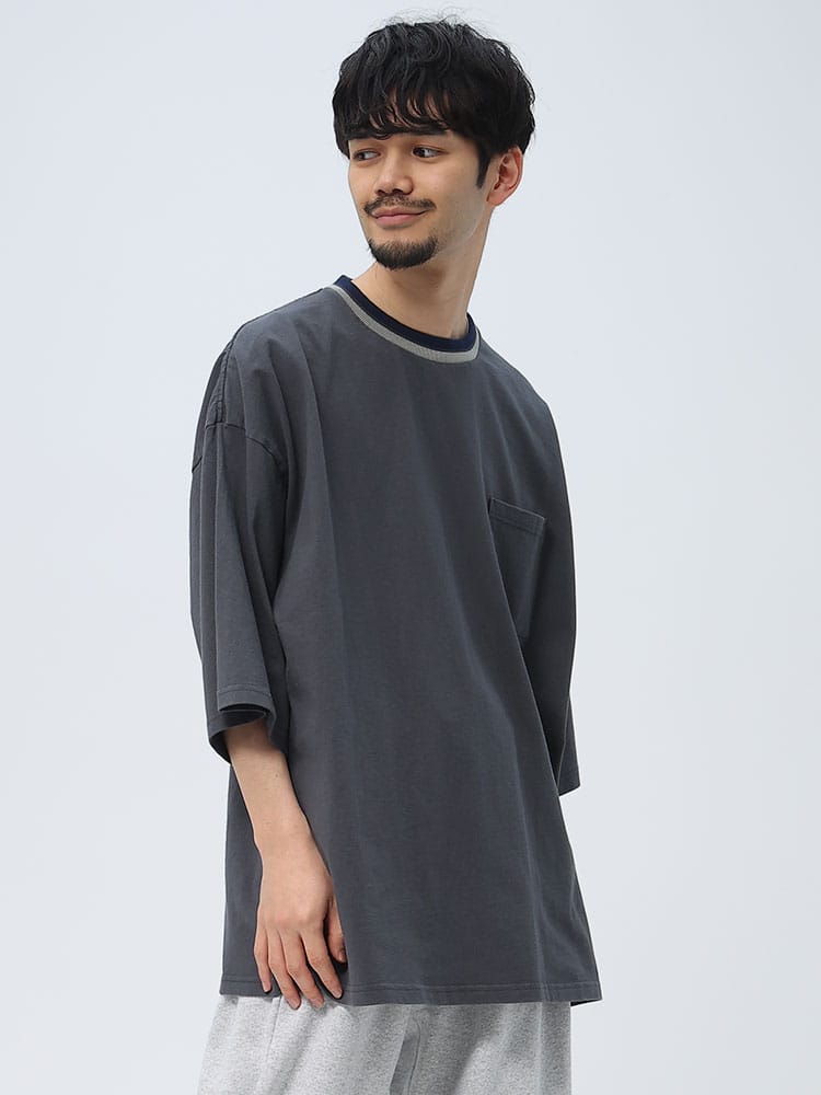 Goodwear (グッドウェア) USAコットン リブライン ポケット クルーネック 半袖 Tシャツ SUPER BIG