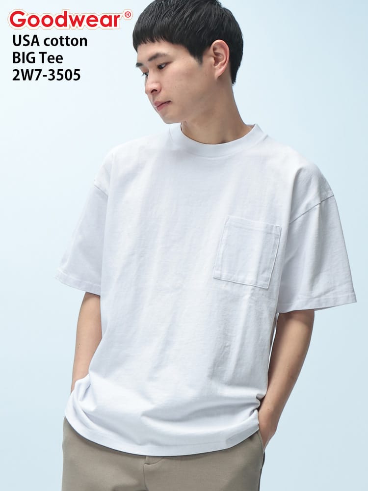 Goodwear (グッドウェア) USAコットン ポケット クルーネック 半袖 Tシャツ BIG Tee