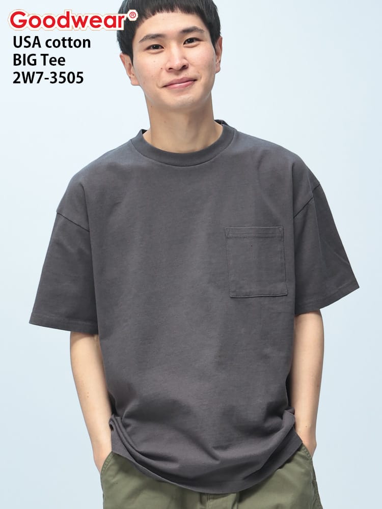 Goodwear (グッドウェア) USAコットン ポケット クルーネック 半袖 Tシャツ BIG Tee