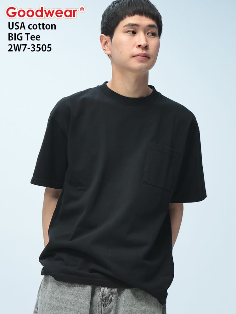 Goodwear (グッドウェア) USAコットン ポケット クルーネック 半袖 Tシャツ BIG Tee