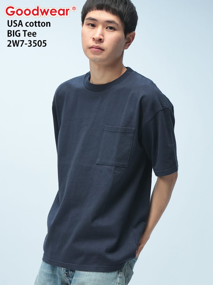 Goodwear (グッドウェア) USAコットン ポケット クルーネック 半袖 Tシャツ BIG Tee
