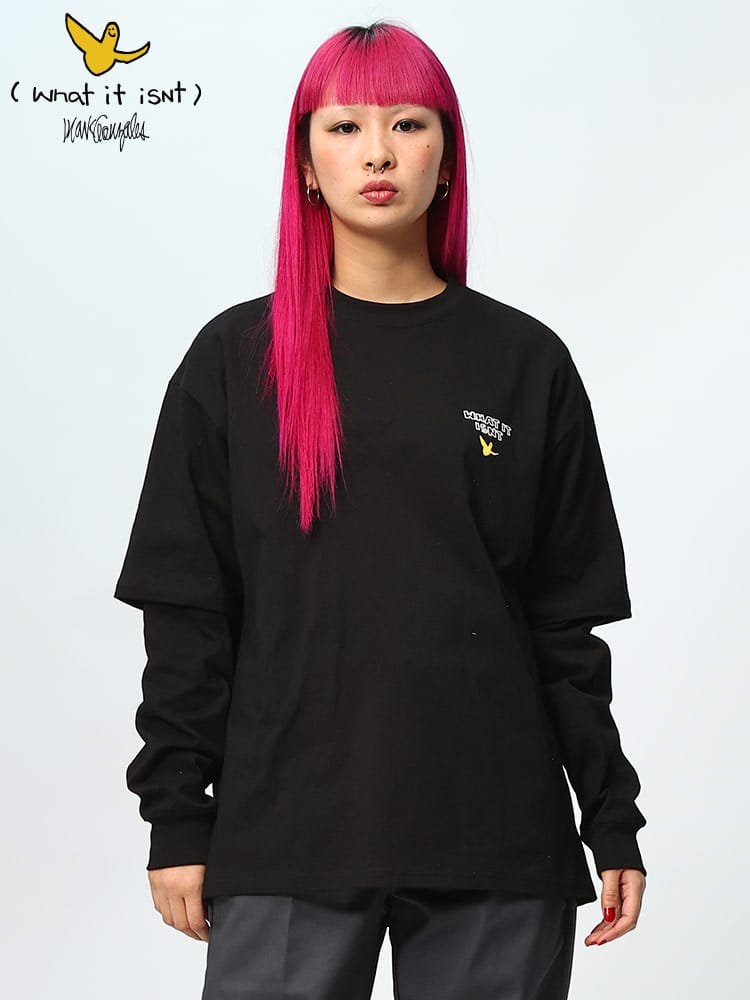 Mark Gonzales (マークゴンザレス) バックプリント クルーネック 半袖 長袖 アンサンブル Ｔシャツ 