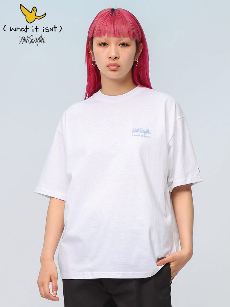 Mark Gonzales (マークゴンザレス) フラワーバックプリント クルーネック 半袖 Tシャツ 2H714338