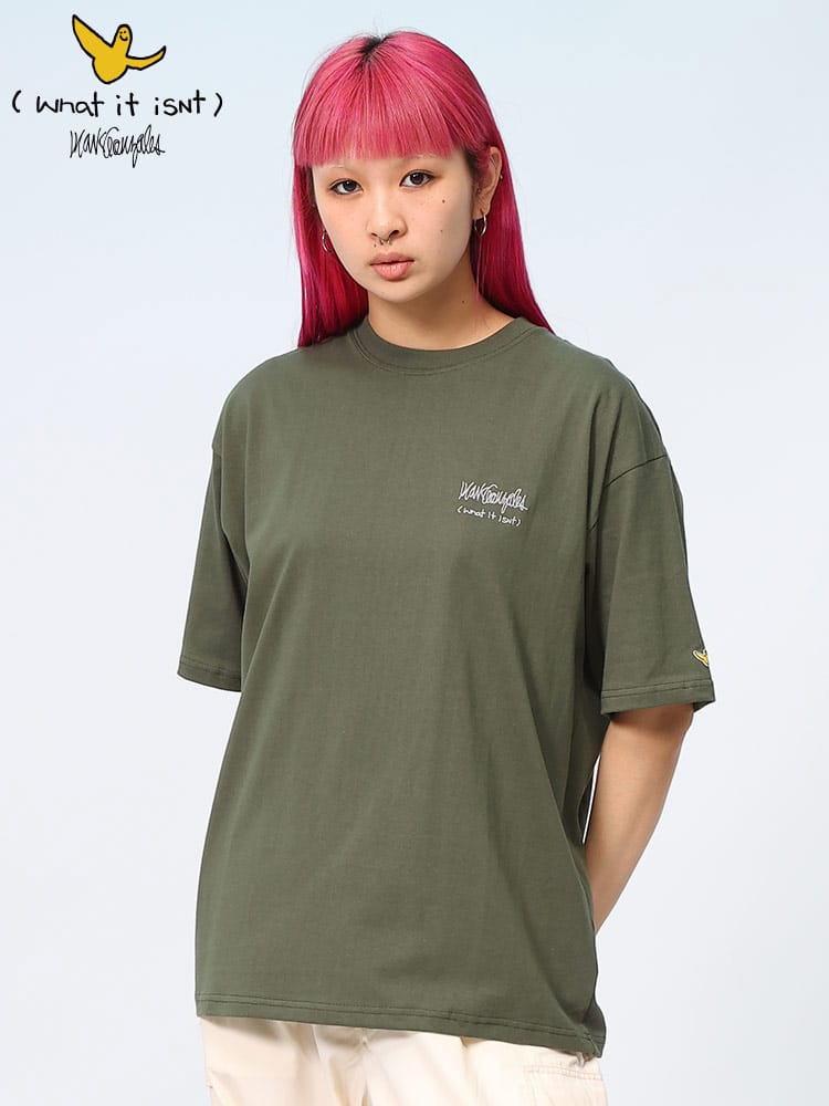 Mark Gonzales (マークゴンザレス) フラワーバックプリント クルーネック 半袖 Tシャツ 2H714338