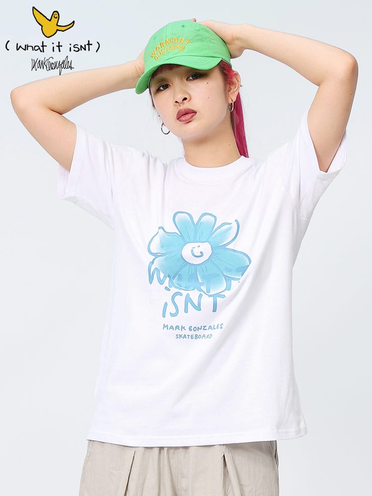 Mark Gonzales (マークゴンザレス) ぼかしフラワー クルーネック 半袖 Tシャツ 2H714384