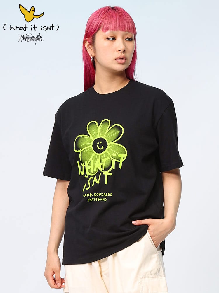 Mark Gonzales (マークゴンザレス) ぼかしフラワー クルーネック 半袖 Tシャツ 2H714384