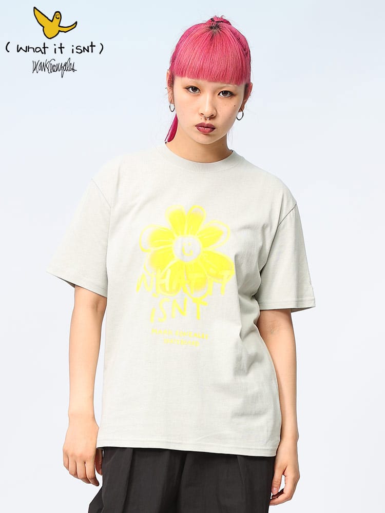 Mark Gonzales (マークゴンザレス) ぼかしフラワー クルーネック 半袖 Tシャツ 2H714384