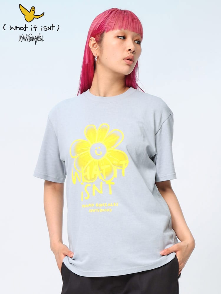 Mark Gonzales (マークゴンザレス) ぼかしフラワー クルーネック 半袖 Tシャツ 2H714384