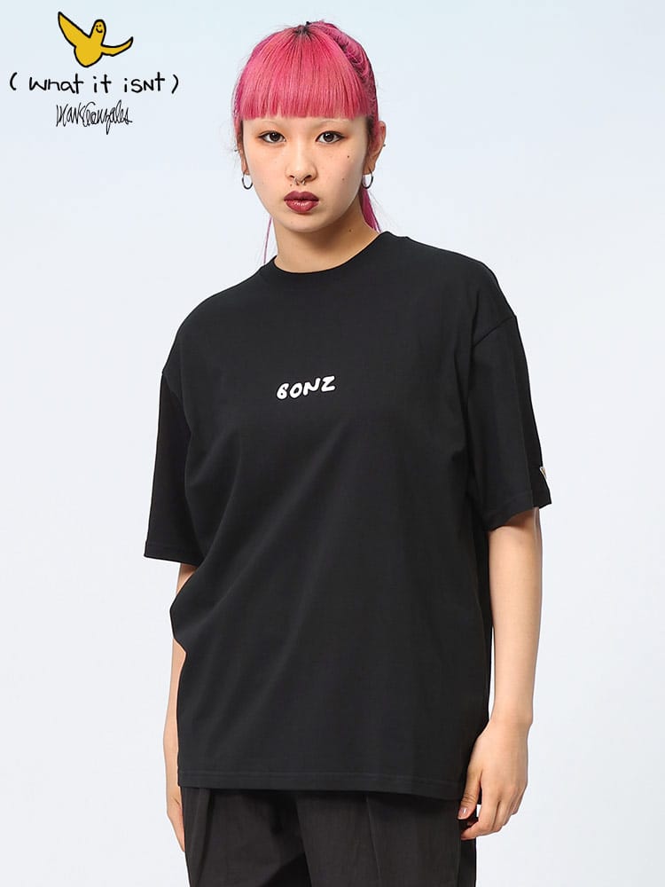 Mark Gonzales (マークゴンザレス) ゴンバトバックプリント クルーネック 半袖 Tシャツ 2H713360