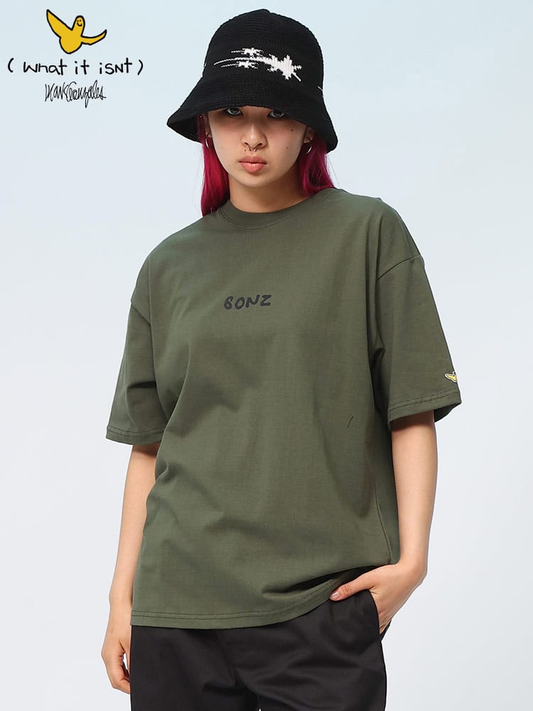 Mark Gonzales (マークゴンザレス) ゴンバトバックプリント クルーネック 半袖 Tシャツ 2H713360