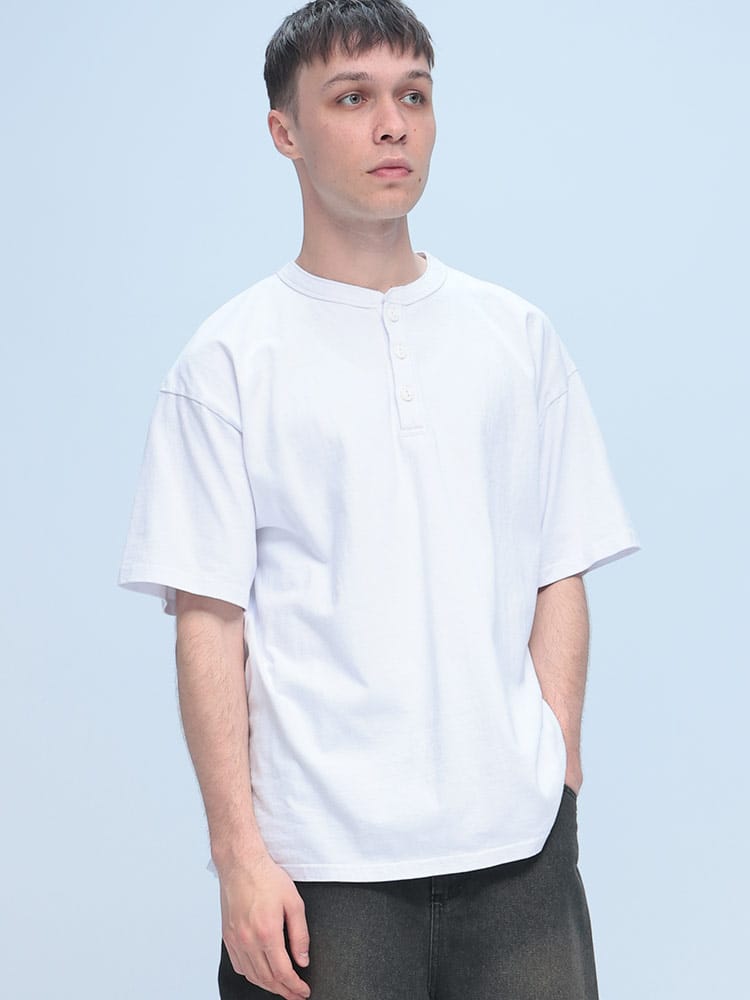 Goodwear (グッドウェア) USAコットン ヘンリーネック 半袖 Tシャツ BIG TEE