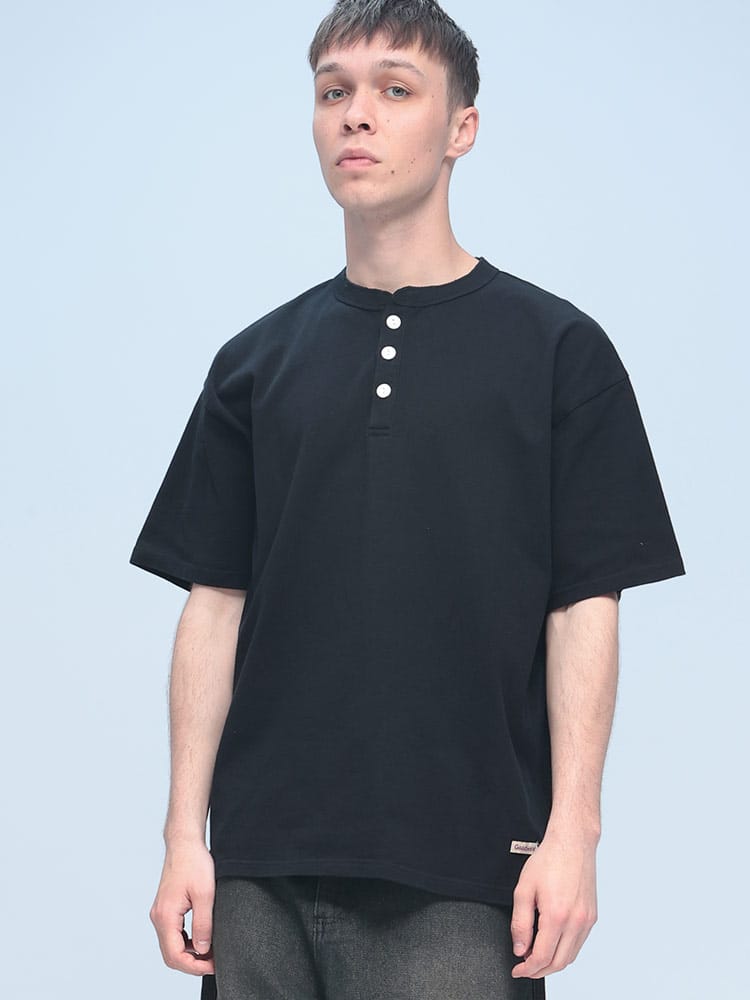Goodwear (グッドウェア) USAコットン ヘンリーネック 半袖 Tシャツ BIG TEE