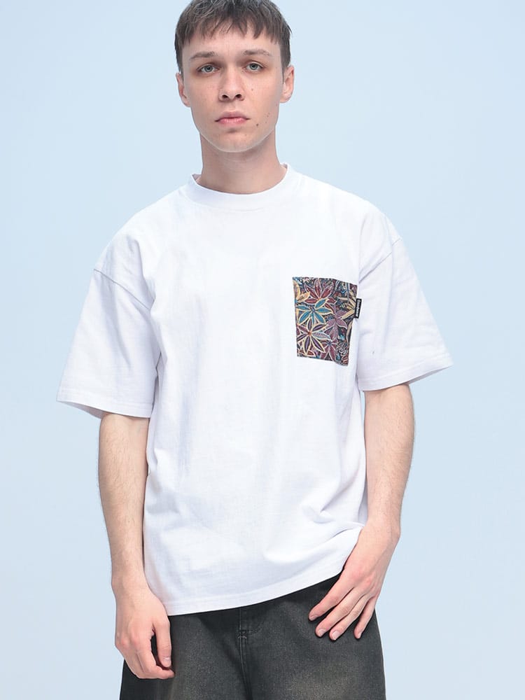 Goodwear (グッドウェア) 異素材ポケット クルーネック 半袖 Tシャツ BIG TEE