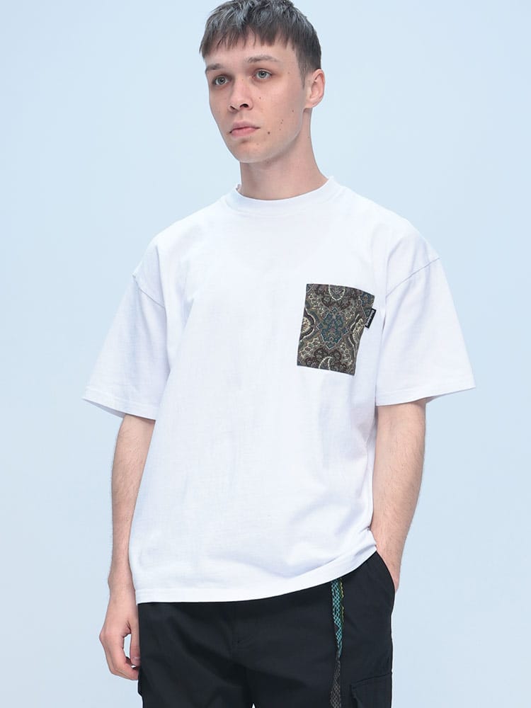 Goodwear (グッドウェア) 異素材ポケット クルーネック 半袖 Tシャツ BIG TEE