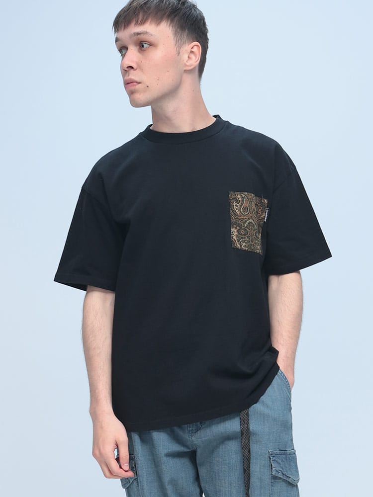 Goodwear (グッドウェア) 異素材ポケット クルーネック 半袖 Tシャツ BIG TEE