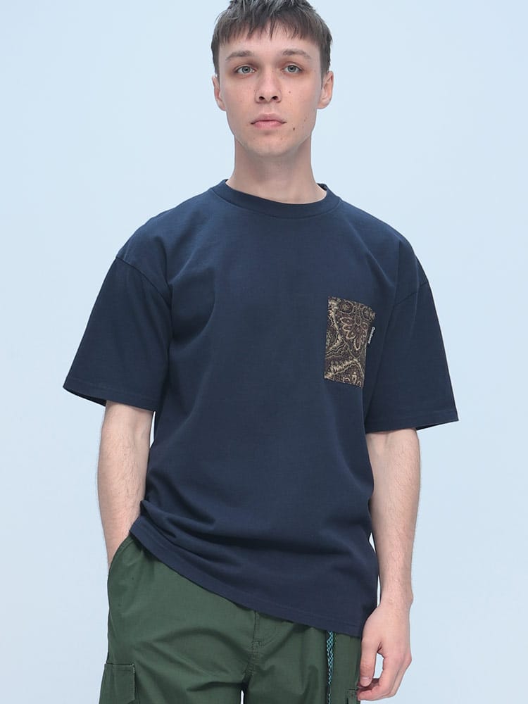 Goodwear (グッドウェア) 異素材ポケット クルーネック 半袖 Tシャツ BIG TEE