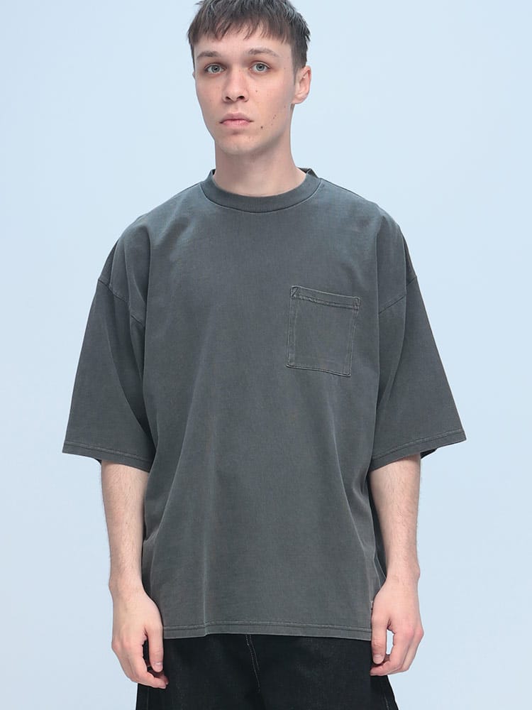 Goodwear (グッドウェア) 製品染め ポケット クルーネック 半袖 Tシャツ SUPER BIG TEE