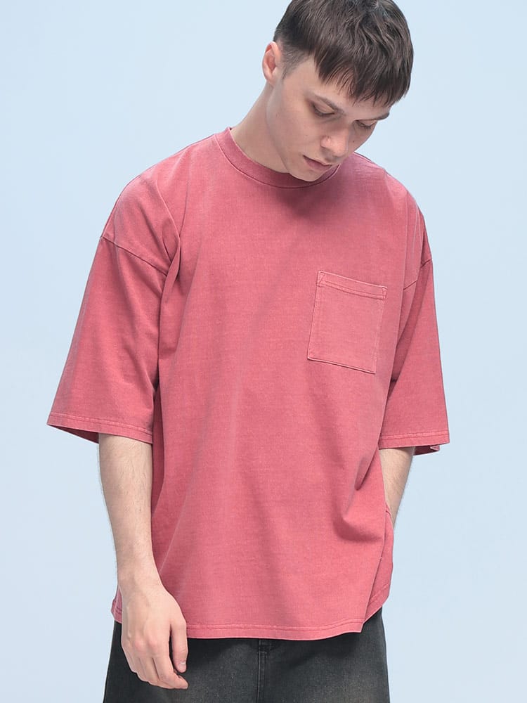 Goodwear (グッドウェア) 製品染め ポケット クルーネック 半袖 Tシャツ SUPER BIG TEE