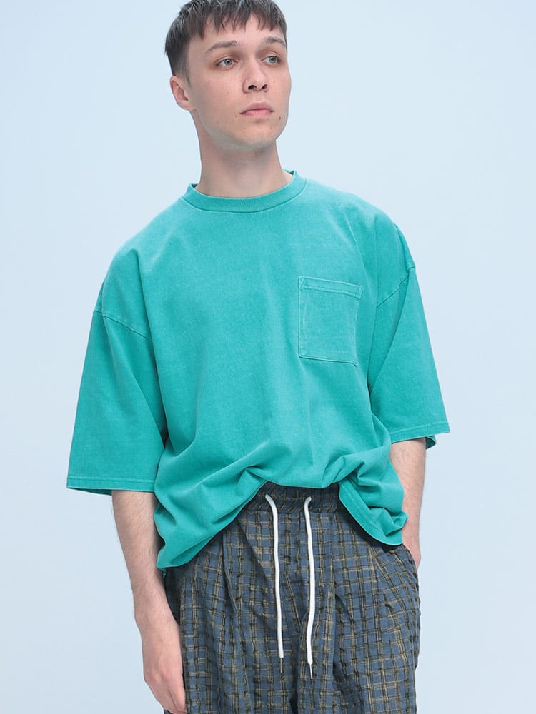 Goodwear (グッドウェア) 製品染め ポケット クルーネック 半袖 Tシャツ SUPER BIG TEE