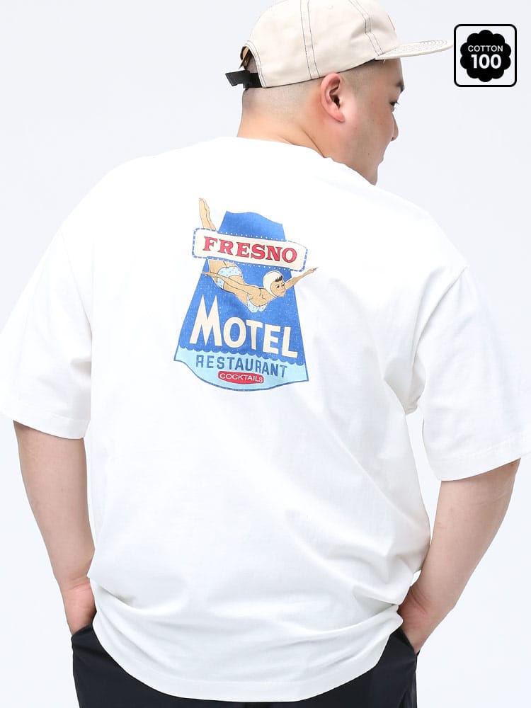 在庫処分 返品交換不可 大きいサイズ メンズ AMERICAN SHOP SIGN (アメリカンショップサイン) ポケット付き バックプリント クルーネック 半袖 Tシャツ