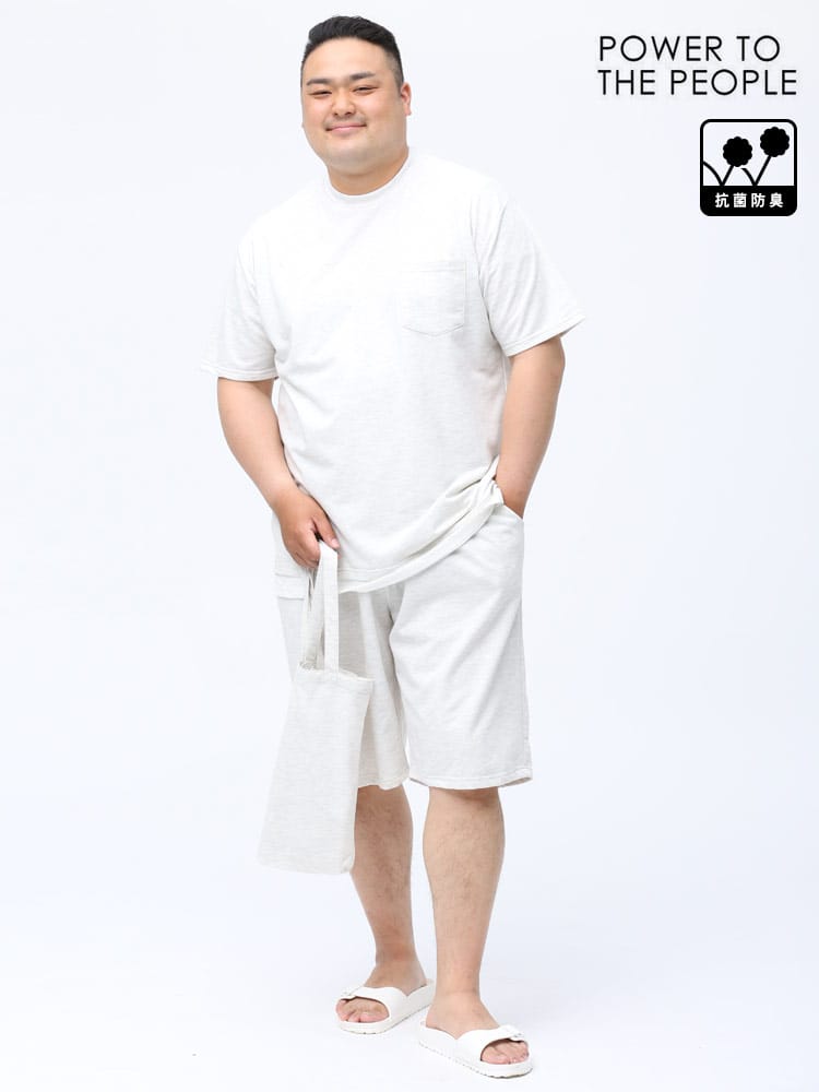 POWER TO THE PEOPLE (パワートゥザピープル) トートバッグ付き 抗菌防臭 半袖 Tシャツ ショートパンツ セットアップ