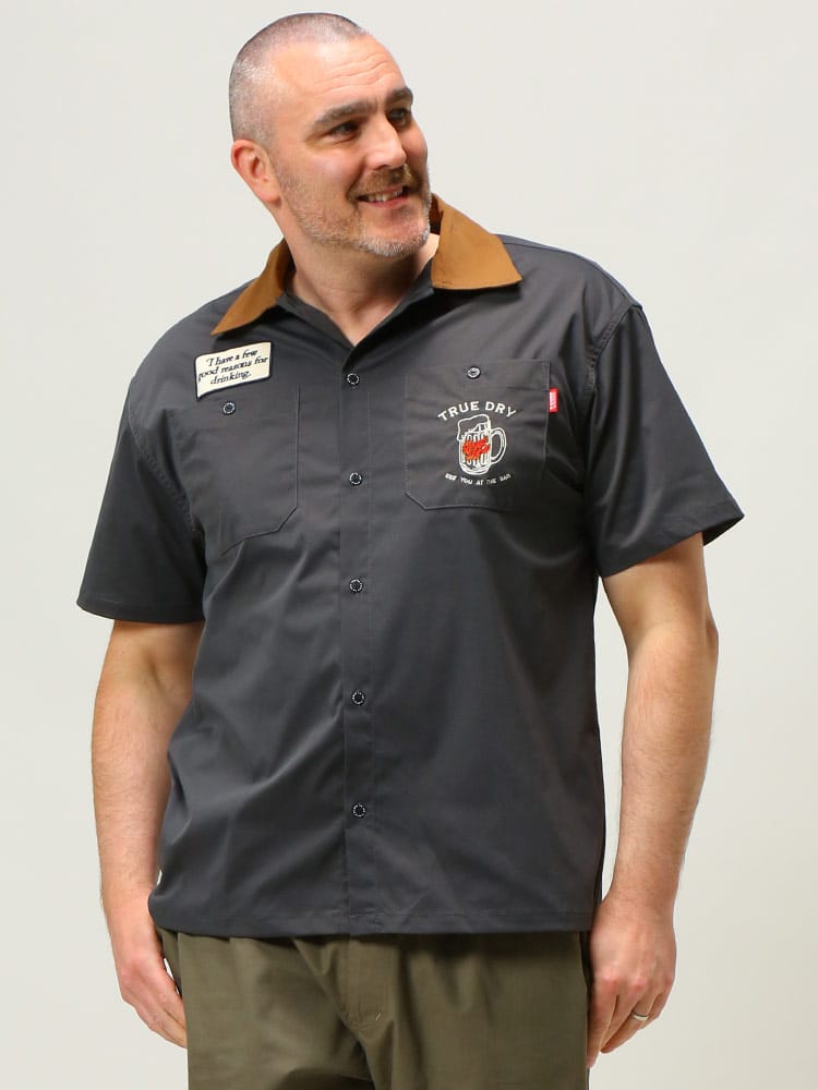 大きいサイズ メンズ POWER TO THE PEOPLE (パワートゥザピープル) 刺繍 ポケット 半袖 ワークシャツ