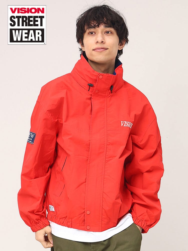VISION STREET WEAR (ヴィジョンストリートウェア) 刺繍 フード フルジップ スケーターズ ジャケット ナイロンジャケット