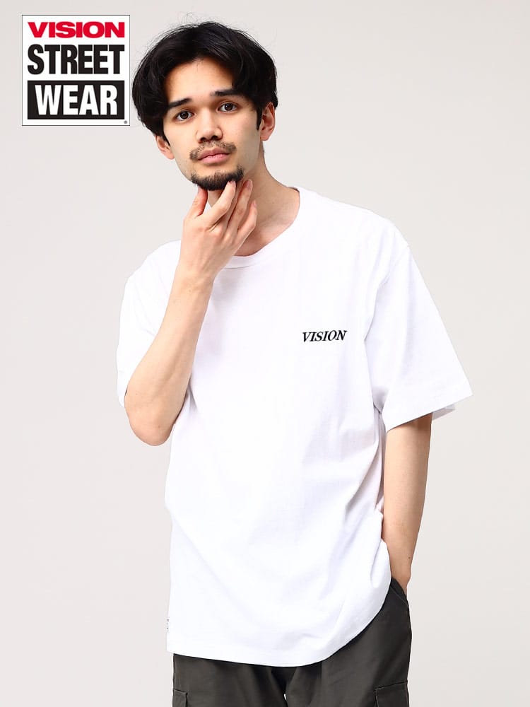 ヴィジョンストリートウェア Tシャツ バックプリント VISION STREET WEAR オーバーサイズ クルーネック ユニセックス 半袖 <br>メンズ 男性 トップス シャツ Tシャツ クルー 半袖 春 夏 3505009D12<br>