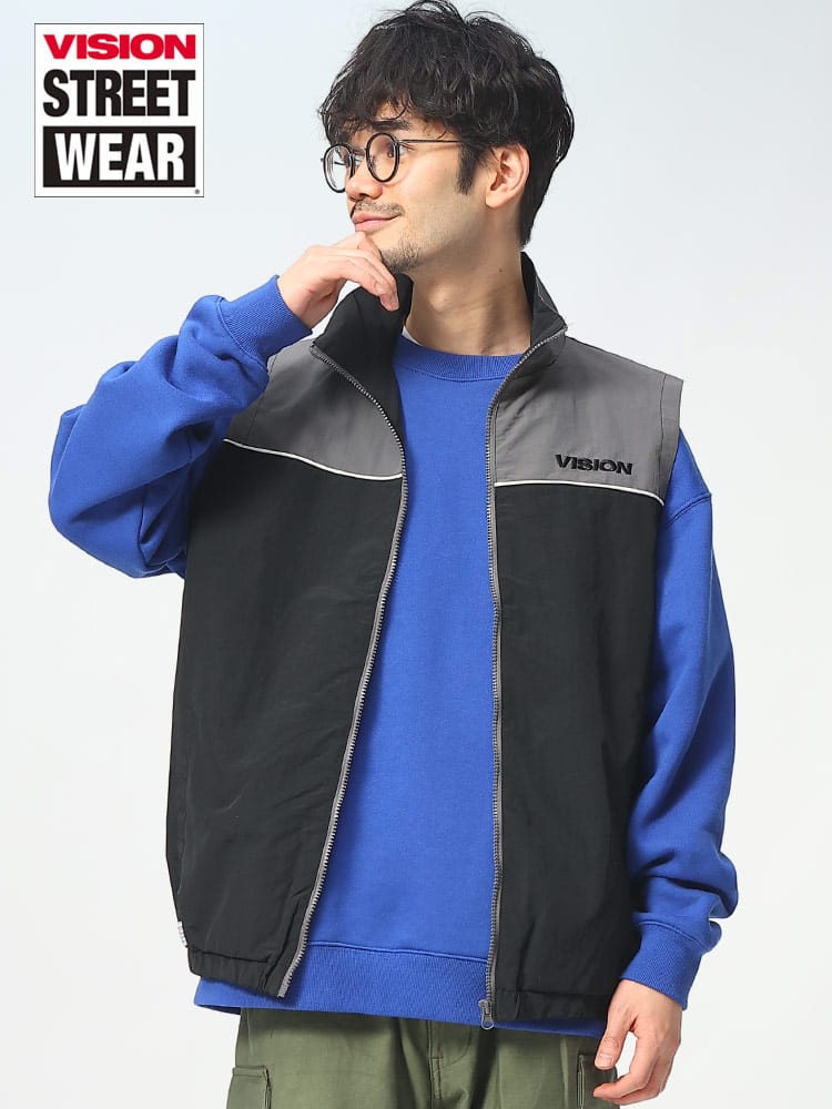 VISION STREET WEAR (ヴィジョンストリートウェア) ナイロン フルジップ ベスト