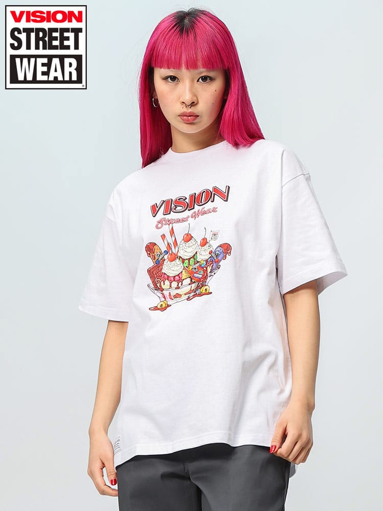 VISION STREET WEAR (ヴィジョンストリートウェア) スケボーパフェプリント クルーネック 半袖 Tシャツ