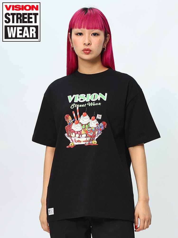 VISION STREET WEAR (ヴィジョンストリートウェア) スケボーパフェプリント クルーネック 半袖 Tシャツ