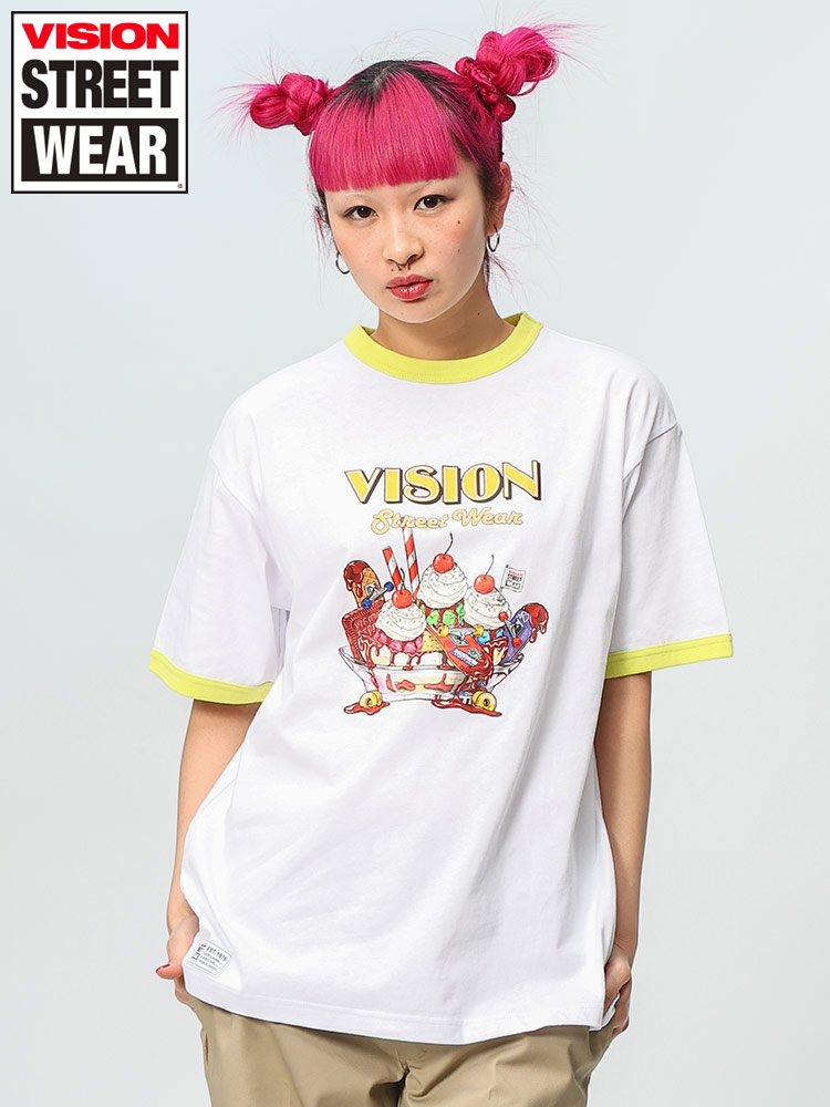 VISION STREET WEAR (ヴィジョンストリートウェア) スケボーパフェプリント クルーネック 半袖 Tシャツ