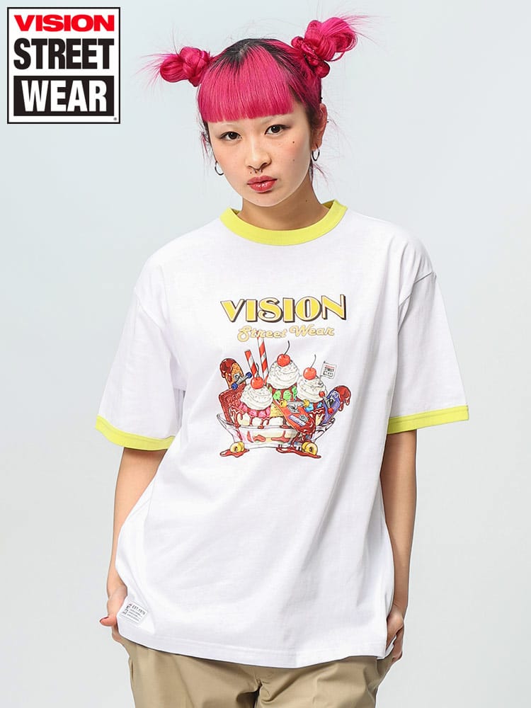 VISION STREET WEAR (ヴィジョンストリートウェア) スケボーパフェプリント クルーネック 半袖 Tシャツ