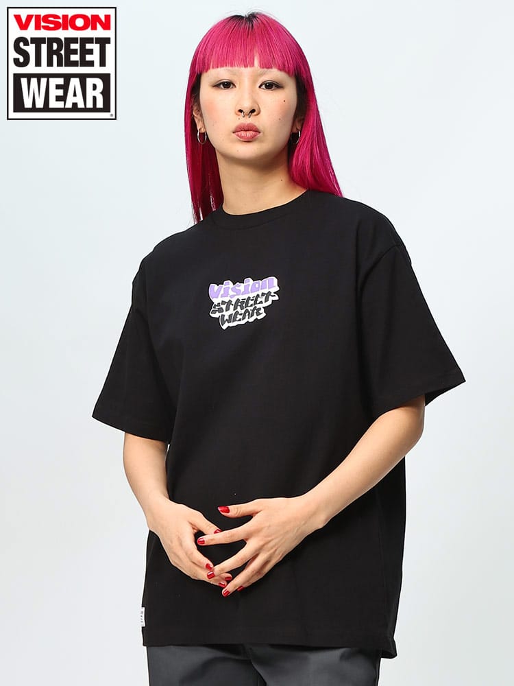 VISION STREET WEAR (ヴィジョンストリートウェア) 恐竜マルチイラスト クルーネック 半袖 Tシャツ