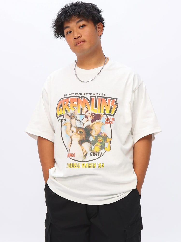 半袖 Tシャツ グレムリン ロックプリント クルーネック トップス 大きいサイズ メンズ