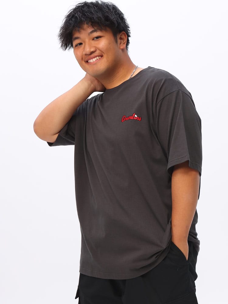 半袖 Tシャツ グレムリン ポップコーンプリント クルーネック トップス 大きいサイズ メンズ