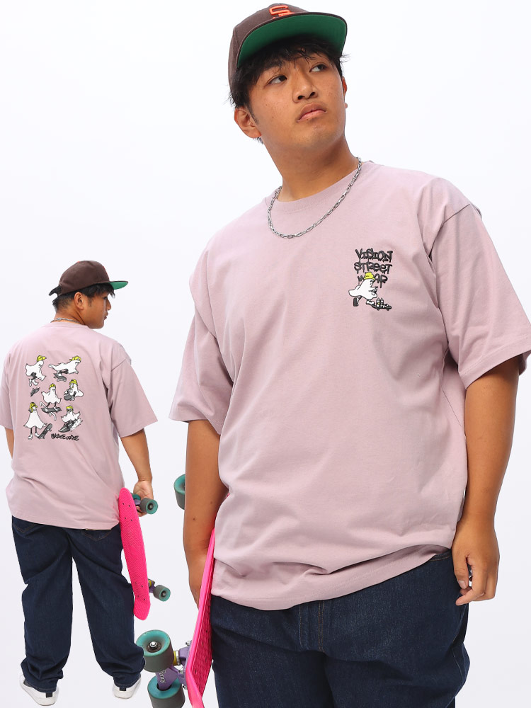 半袖 Tシャツ マルチゴーストスケータープリント クルーネック トップス 大きいサイズ メンズ