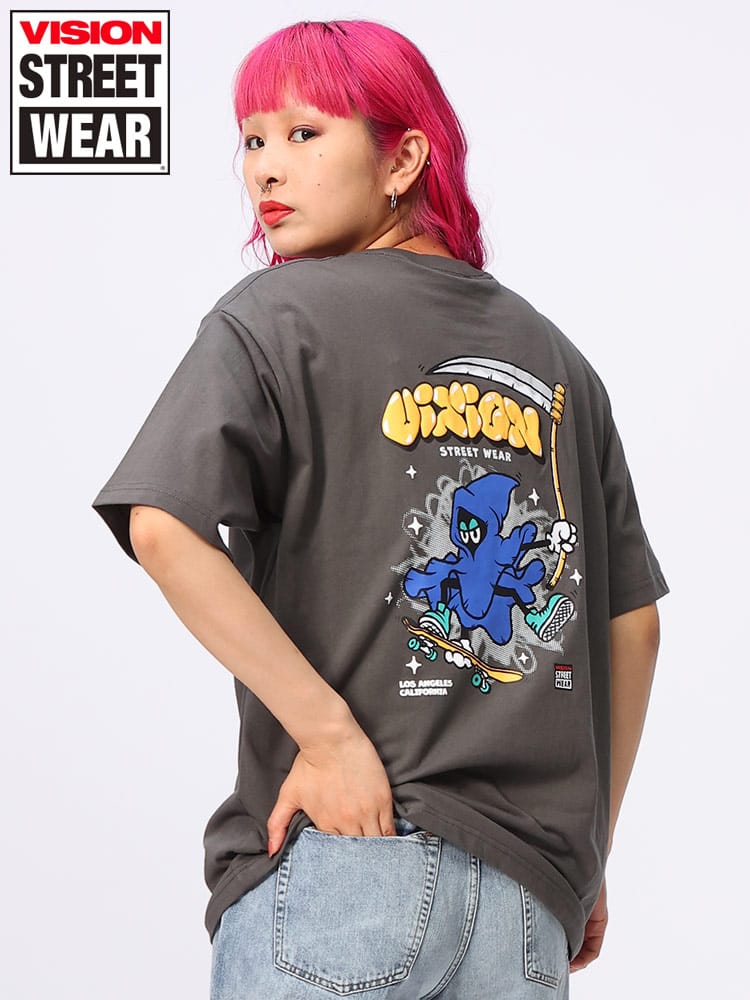 VISION STREET WEAR (ヴィジョンストリートウェア) デスイーター プリント クルーネック 半袖 Tシャツ 4505045