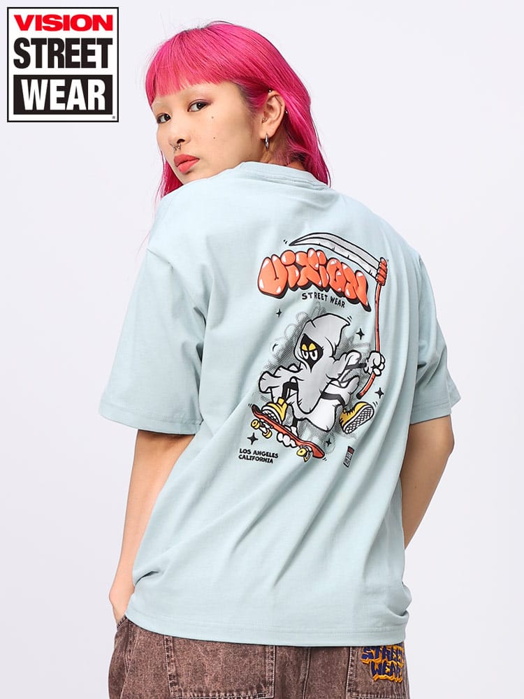VISION STREET WEAR (ヴィジョンストリートウェア) デスイーター プリント クルーネック 半袖 Tシャツ 4505045