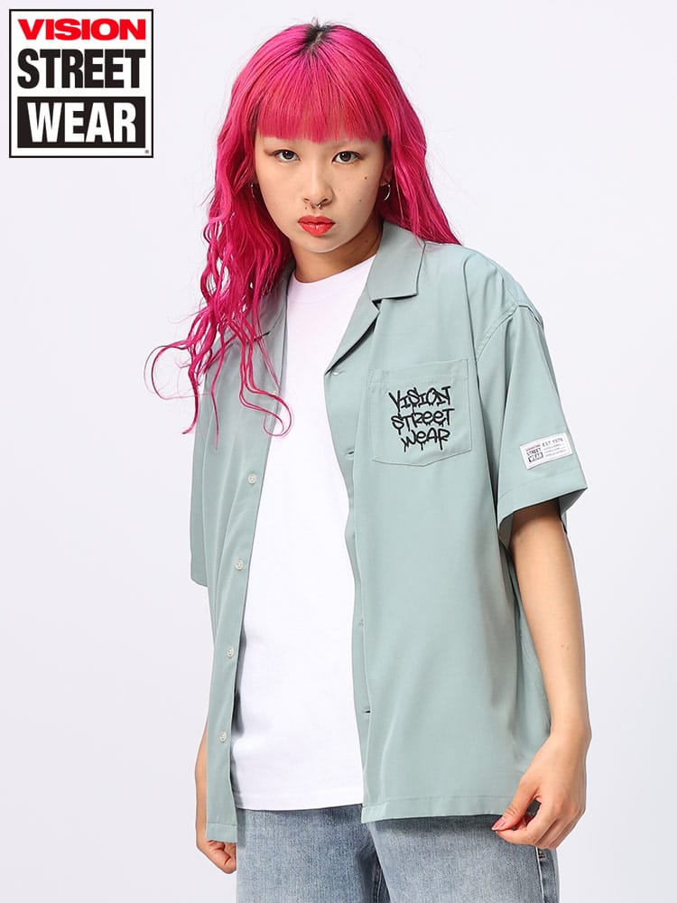 VISION STREET WEAR (ヴィジョンストリートウェア) ゴーストスケーター 刺繍 半袖 シャツ 4505050
