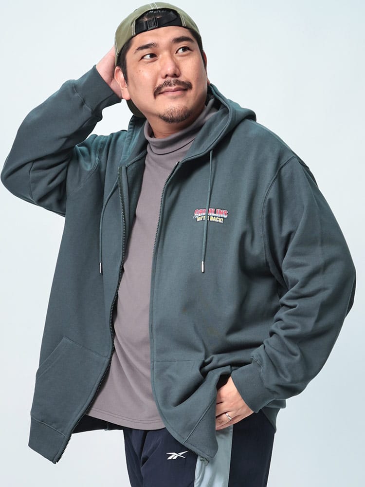 フルジップ パーカー グレムリン バックプリント トップス パーカー スウェット プリント 裏毛 大きいサイズ メンズ