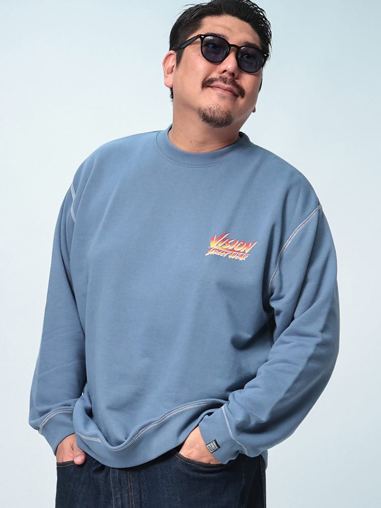 クルーネック トレーナー バックプリント トップス トレーナー スウェット プリント 裏毛 大きいサイズ メンズ