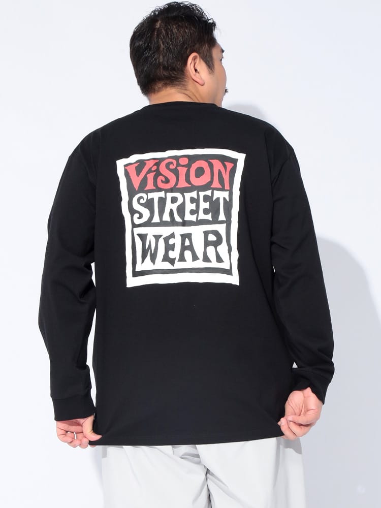 長袖 Tシャツ カーリーマグロゴ クルーネック ロンT プルオーバー プリント 大きいサイズ メンズ