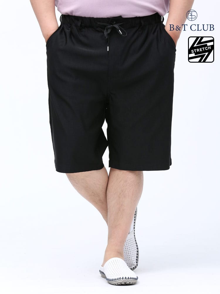 大きいサイズ メンズ B＆T CLUB (ビーアンドティークラブ) 接触冷感 ストレッチ 無地 ショートパンツ