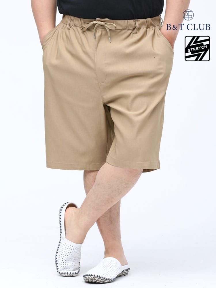 大きいサイズ メンズ B＆T CLUB (ビーアンドティークラブ) 接触冷感 ストレッチ 無地 ショートパンツ
