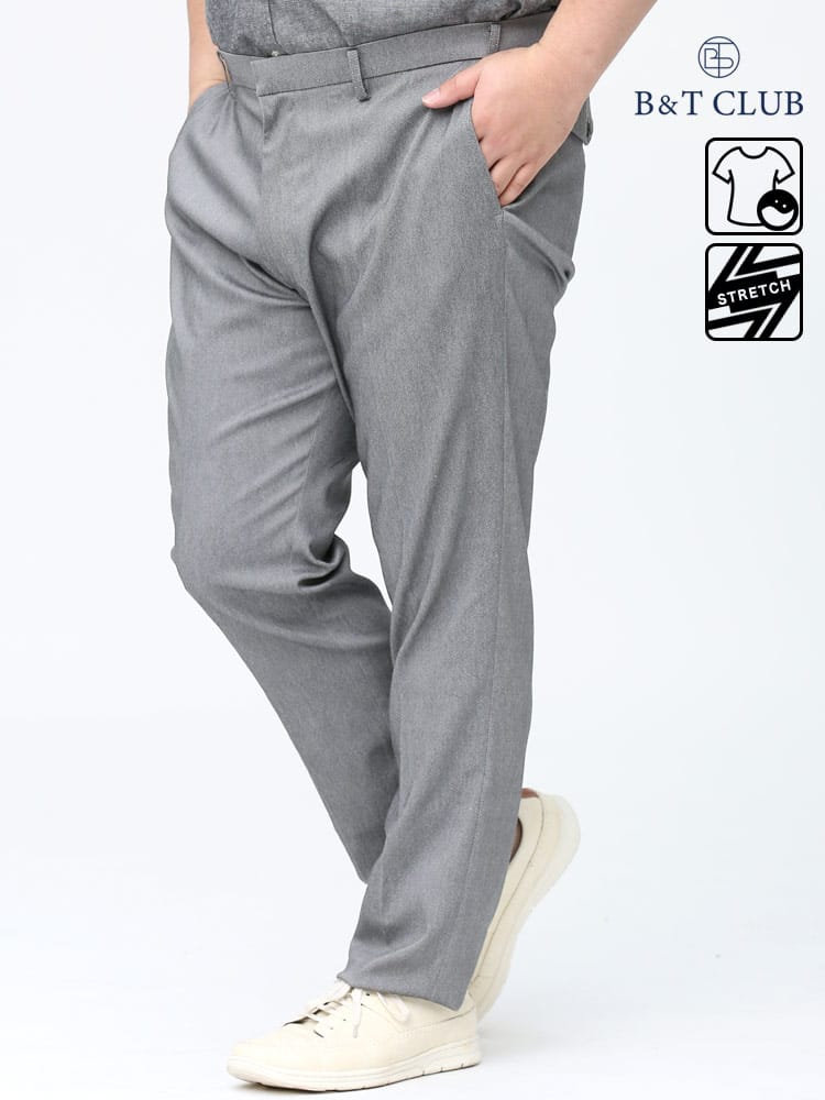 大きいサイズ メンズ B＆T CLUB (ビーアンドティークラブ) スーパーストレッチ ウォッシャブル メッシュポケット ロングパンツ