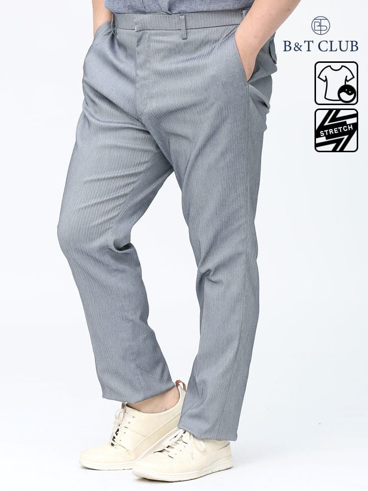 大きいサイズ メンズ B＆T CLUB (ビーアンドティークラブ) スーパーストレッチ ウォッシャブル メッシュポケット ロングパンツ
